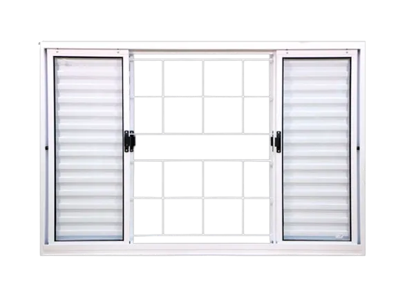 Janela Veneziana 6 Folhas Com Grande 150X100 Aço Pintado